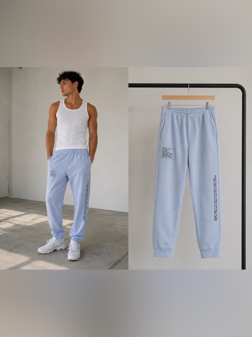 Helmut Lang Printed French Cotton-Terry Sweatpants NWT Sz S